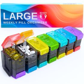 Extra Large Weekly Pill Organizer 2 Times a Day XL Pill Case Am Pm Rainbow Big Pill Box 7 Day Oversized Daily Vitamin Organizer Jumbo Pill Contai Extra Large Weekly Pill Organizer 2 Times a Day XL Pill Case Am Pm Rainbow Big Pill Box 7 Day Oversized Daily Vitamin Organizer Jumbo Pill Contai